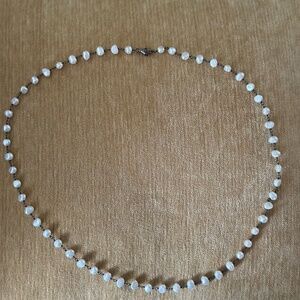 Retired Silpada Sterling Silver and Freshwater Pearl Chain Beaded 15" Necklace